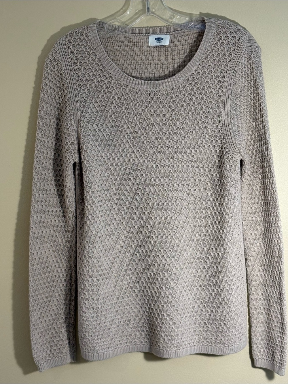 Old Navy Honeycomb Knit Pullover Sweater Tan Size-L